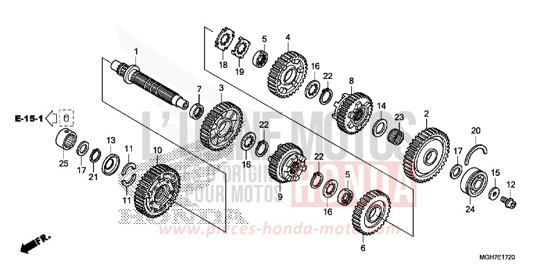 BOITE DE VITESSES (VFR1200XD/XDA/XDL/XDS) (ARBRE INTERMEDIAIRE) de VFR1200X "Crosstourer" DCT DEGITAL SILVER METALLIC (NHA30B) 2015